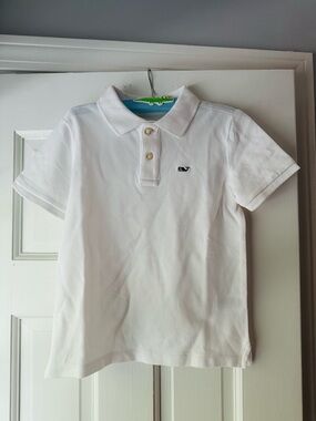 Vineyard Vines Boys' Pique Polo Shirt. White. Size 6. New.